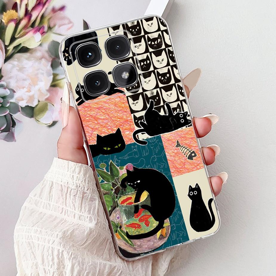 For Xiaomi Mi 14T Pro Case Cute Cat Fashion Painted Cover Soft Silicone Phone Case For Xiaomi 14T Pro Mi14T 5G Back Cover Bumper