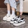 Thick-soled Round Head Heightening Muffin Little White Shoes Women's 2025 New Spring and Autumn Leisure Sports Board Shoes Big Head Bread Shoes