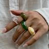 Ingemark 4 Farben Y2K Boho Harz Acryl Unregelmäßige Fingerringe für Damen 2026 Neuer Trend Einfache Knöchelringe Ästhetischer Schmuck