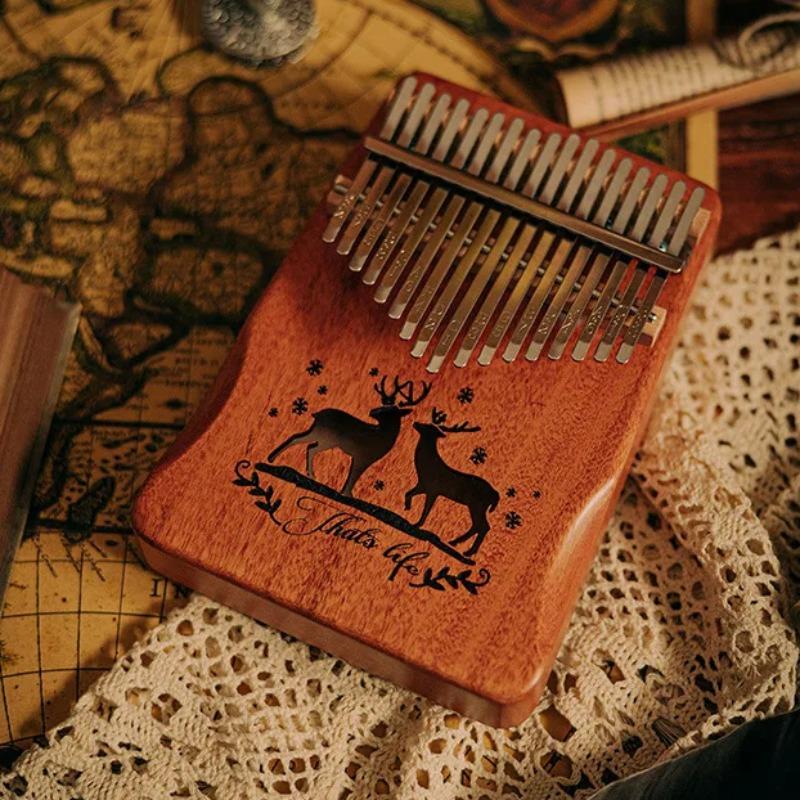 Wooden Kalimba 17 Keys Musical Keyboard for Initiants 21 Keys Kalimbas Sound Therapy Portable Professional Instruments Finger Piano Children's Gift