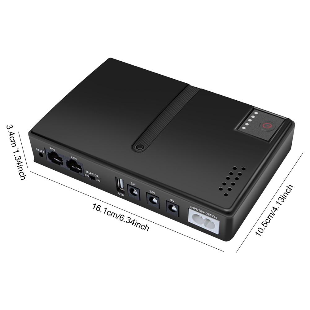 DC1018L Mini Portable UPS Backup Power Adapter 5V 9V 12V Uninterruptible Power Supply DC Power Adapter for WiFi Router Camera