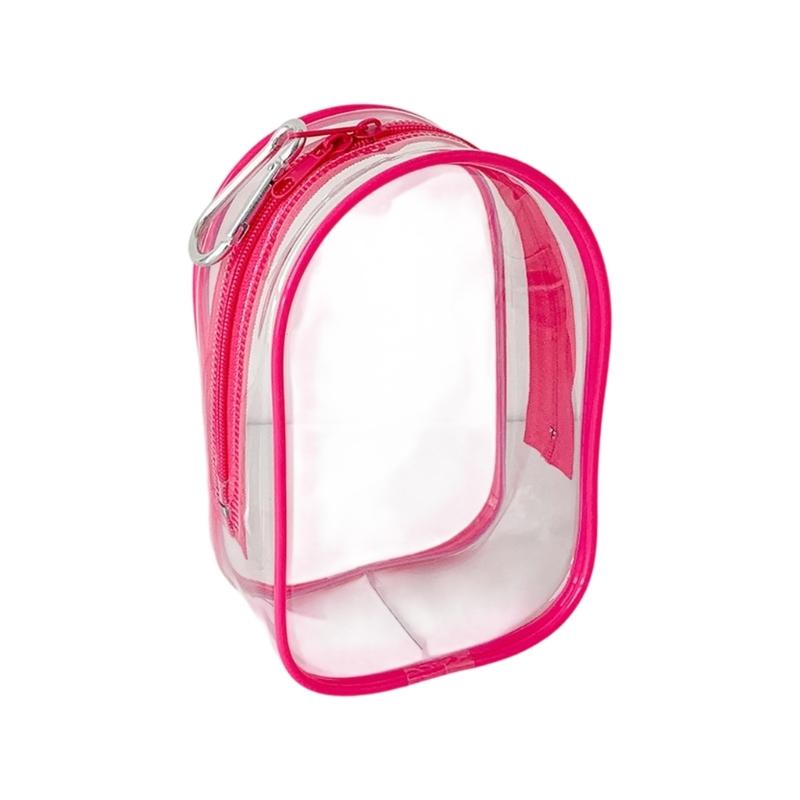 Protective Cotton Plush Organizer Transparent Window PVC Collectible Doll Case with Hook Lightweight Travel Storage Case