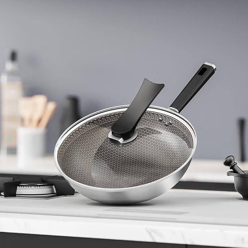 Debolai 304 Stainless Steel Honeycomb Non-Stick Wok 32cm