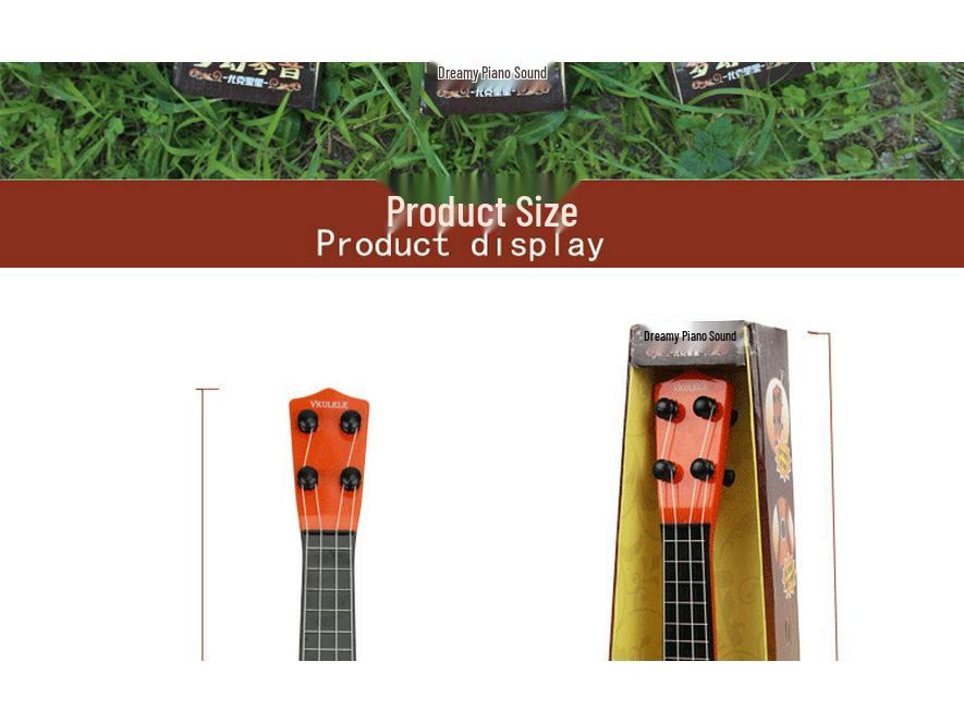 Children's Educational Wood Grain Ukulele with Steel Strings