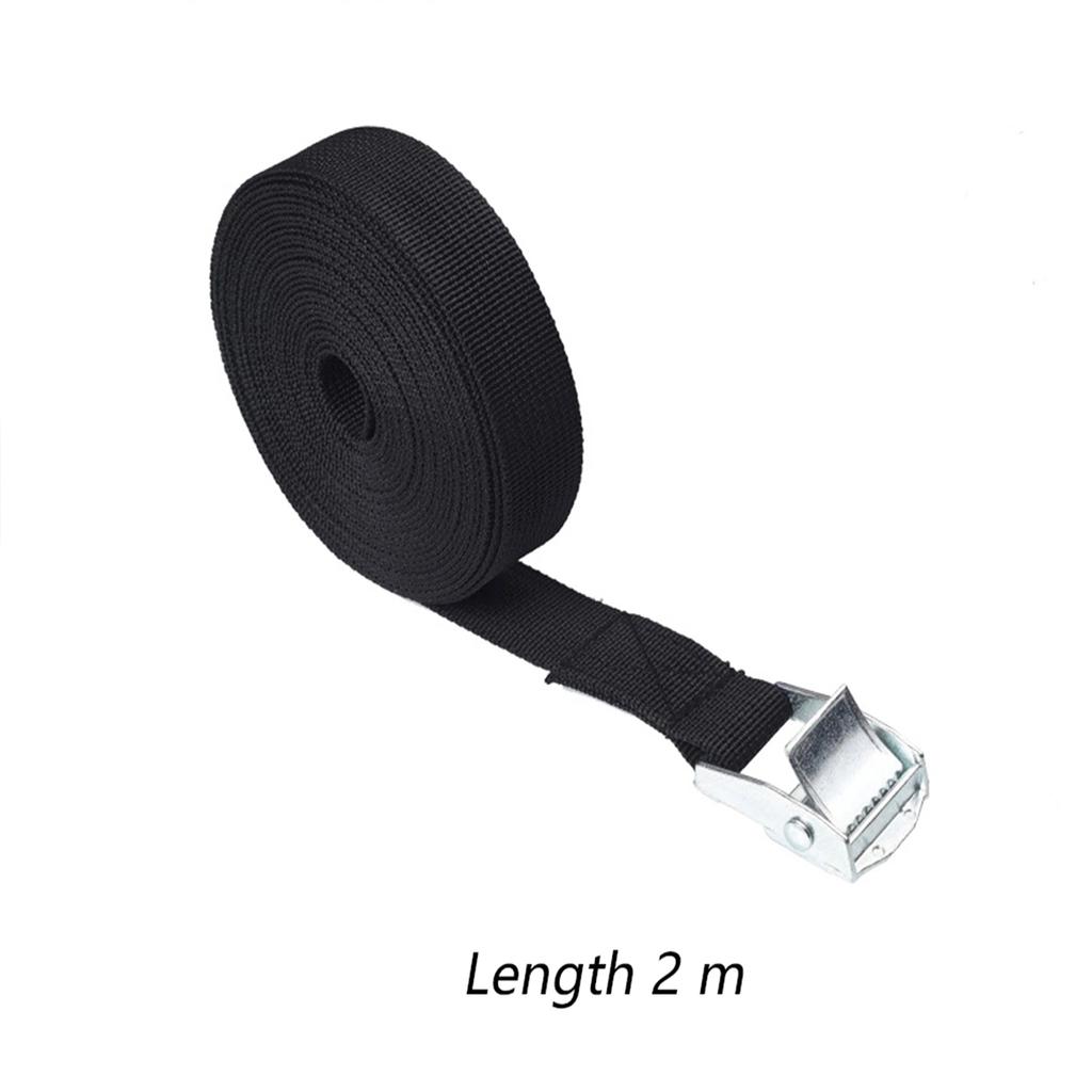 Rope Strong Ratchet Belt Black Buckle Tie-Down Belt Cargo Straps for Car Motorcycle Bike Metal Buckle
