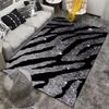 Zebra Stripe Glitter Carpet Non-slip Rug Suitable for Living Room and Bedroom Sofas