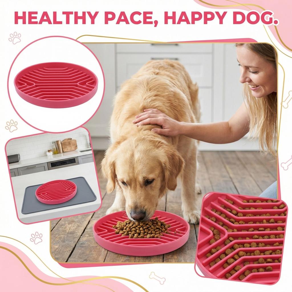 Pet Slow Eating Bowl Dog Silicone Food Bowl Dog Bowl  Dog Meal Basin