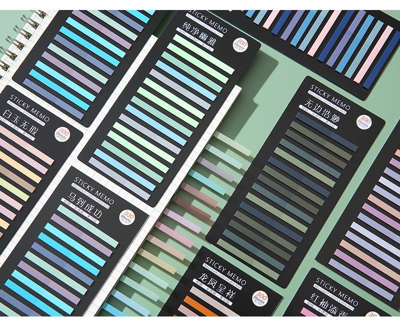 300 Translucent Ultra-Thin PET Index Tabs: Color-Coded Sticky Notes for Marking & Fluorescent Messages