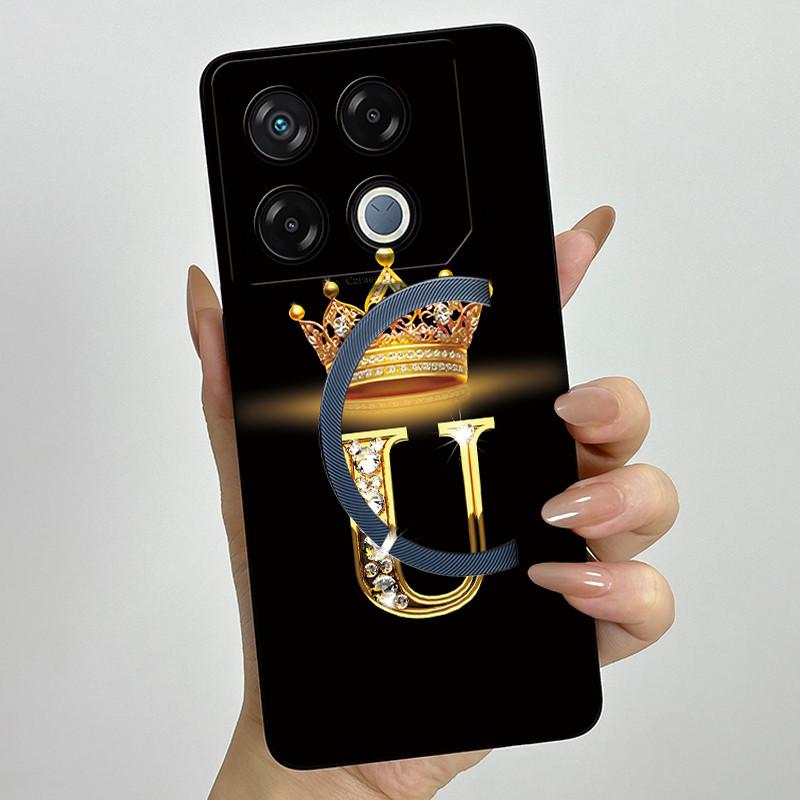For Infinix GT 20 Pro Case Luxury Crown Letter Soft Silicone Back Cover For Infinix GT20 Pro GT20Pro Coque Infinix X6871 Fundas