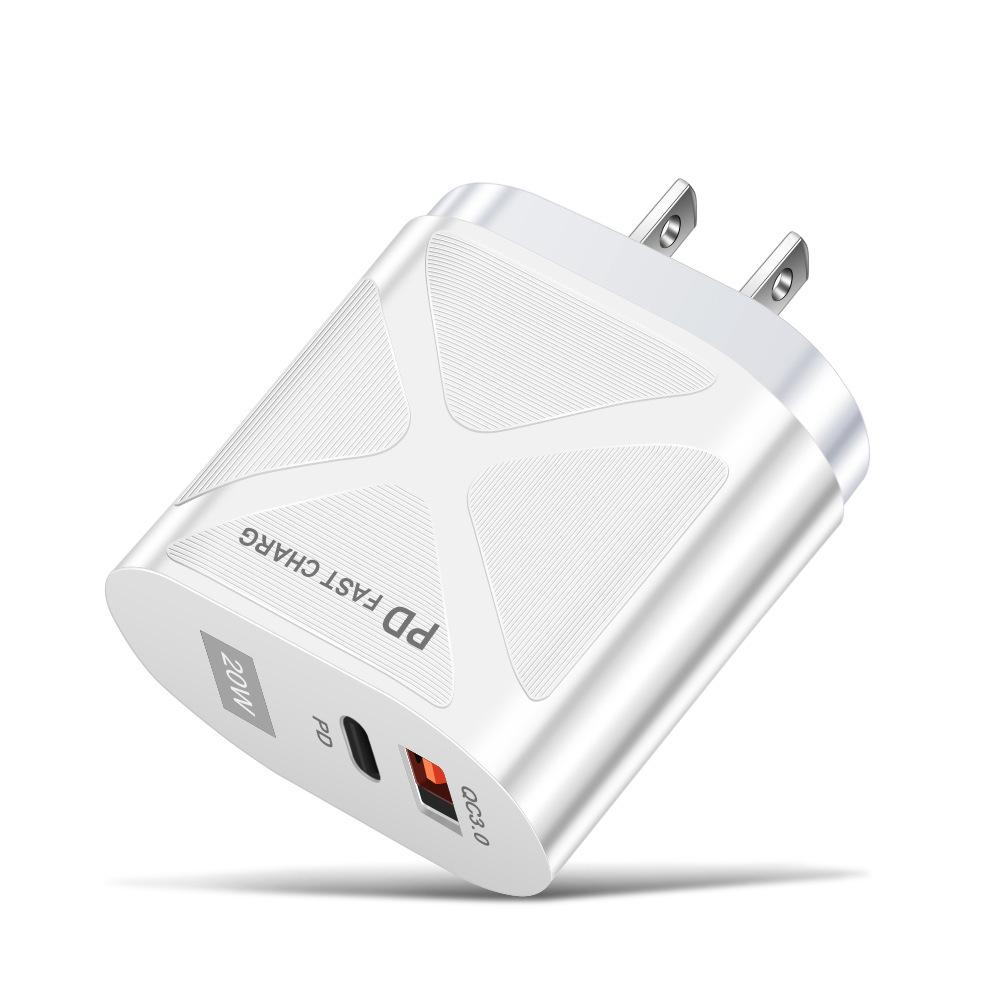 USB Travel Charger 5V/9V/12V with PD20W & QC3.0 Fast Charging - US/EU/UK Standard