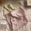 Female Spring and Autumn Flowers Pure Cotton Antibacterial Breathable Hip Hip Mid Waist Triangle Briefs