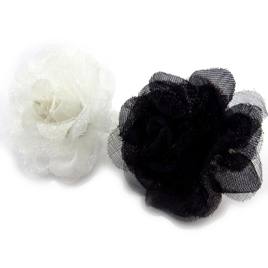 Les Trésors De Lily [K0949] - Set of 2 Designer Rings 'Scarlett' Ivory Black