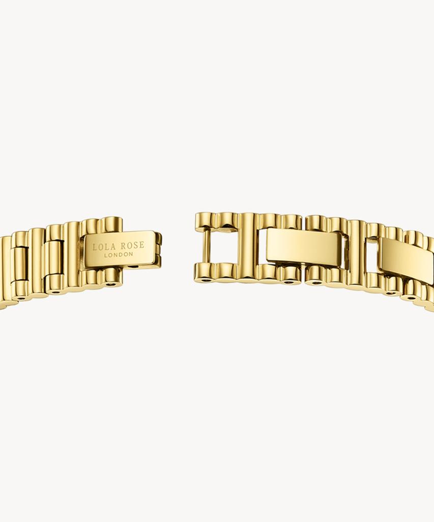Lollalojeu Cube Golden Mother-Of-Pearl Women'S Metal Watch