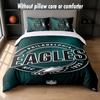 Philadelphia Eagles Design Bett Bettwäsche Set 1 Bettbezug + 2 Kissenbezüge Weich Atmungsaktiv Haushalt Bettwäsche