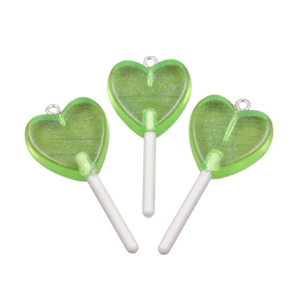 3 Pieces Unique Star Heart Circle Lollipop Pendant With Sturdy Resin Materials Coating for Everyday Casual Wear