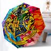 1pc Crest Automatic Folding Umbrella - Compact 8-Rib Design, Durable Plastic & Iron, Perfect Gift for Friends & Family, Outdoor Umbrella, Fashionable