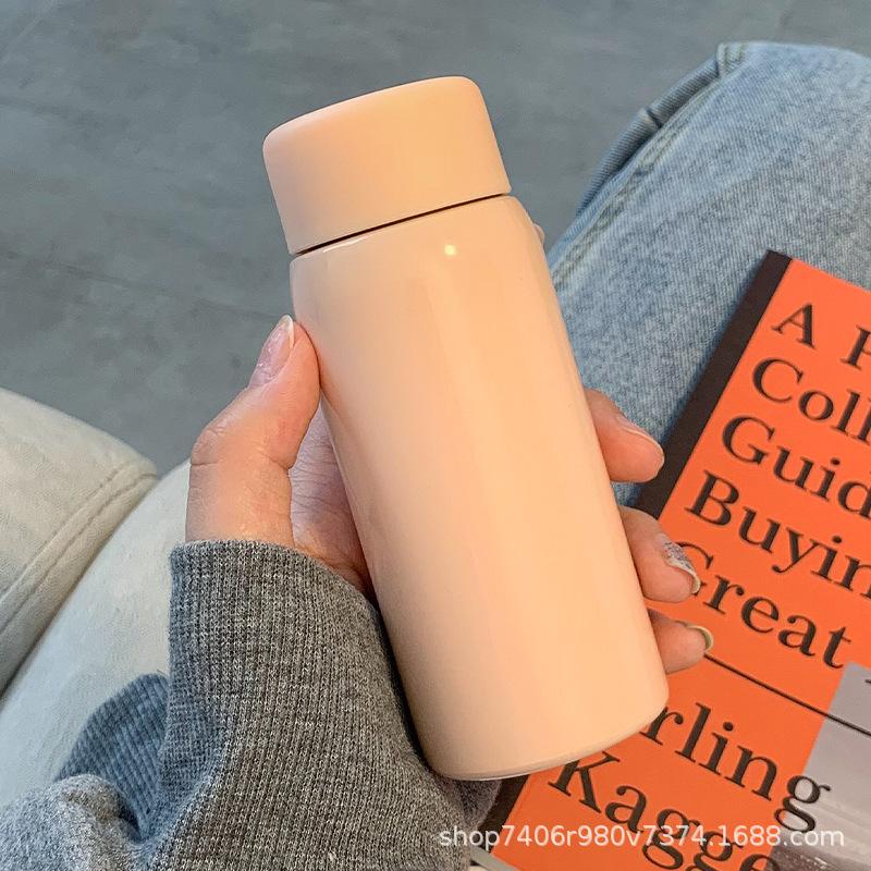 Frosted Mini Thermos Cup For Women, Small And Portable With Tea Compartment, Simple Small-Capacity Water Cup, Portable Pocket Cup