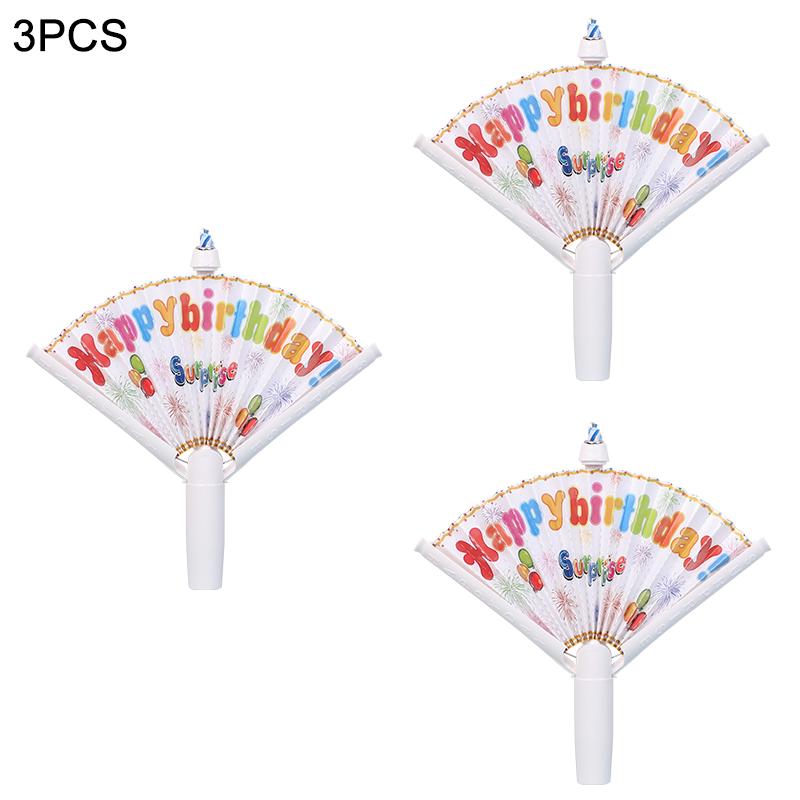 1/2/3Pcs Happy Birthday Fan Cake Candles Kids Birthday Party Cake Topper Decoration Supplies Boy Girl Favors Surprise Gifts