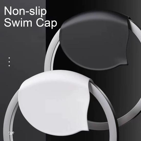 Adults Silicone Swim Cap Water Resistant Non-slip Elastic Long Short Hair Swimming Hat Solid Color Universal Men Women Swimming Pool Cap