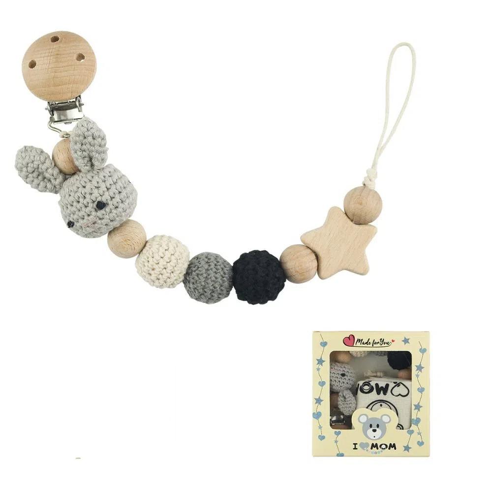 Crochet Animal Pacifier Clips Baby Teether Toys Straps Baby Pacifier Chain Pacifier Holder Clips