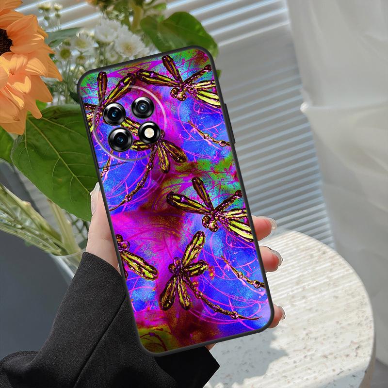 Luxury Dragonfly Case For OnePlus 10 Pro 15 13 12 11 13T 15R 13R 10R 10T 8T Nord CE 5 4 2 3 Lite N20 N30 Cover