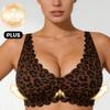 Soft Support Push Up Backless Comfortable Leopard Print Bra