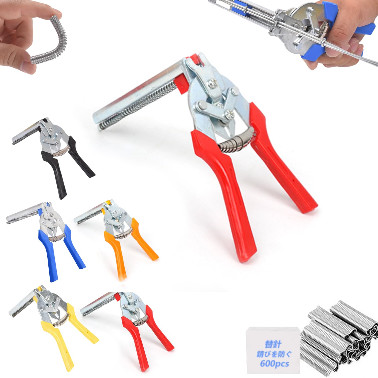 

Степлер ручний степлер з 600 змінними скобами для встановлення кліток та кільцеві кліщі для кріплення курячої шкіри та DIY деревообробки багатофункціональний