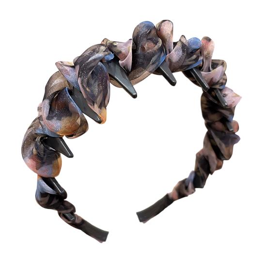 Retro High Skull Imitation Pearl Headband Anti-Slip Design Ribbon Decor Hair Hoop Retro Charm Hair Accessory