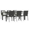 VidaXL Ensemble à manger de jardin coussins 7pcs Noir Résine tressée, ensemble de salle à manger, ensemble de salle à manger 3157955