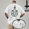 2026 Unisex Tshirt Satan Inverted Cross Print Gothic Streetwear Spring Summer Casual Tee Shirt 8 Styles Unisexs Clothes