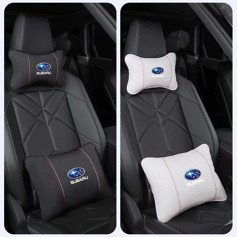 For Subaru BRZ Crosstrek Legacy XV Forester WRX 2006 STI Suede Car Neck Pillow Headrest Lumbar Support Pillow Spine Protect Key foi0