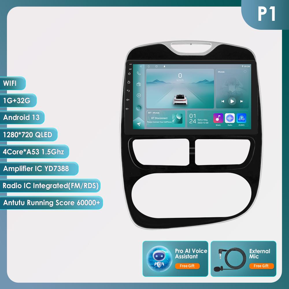 Hizpo 8+128G Wireless Carplay 4G-LTE 2din Android Autoradio for Renault Clio 4 2012-2016 Car Multimedia Stereo GPS Navi Audio Intelligent Video BT