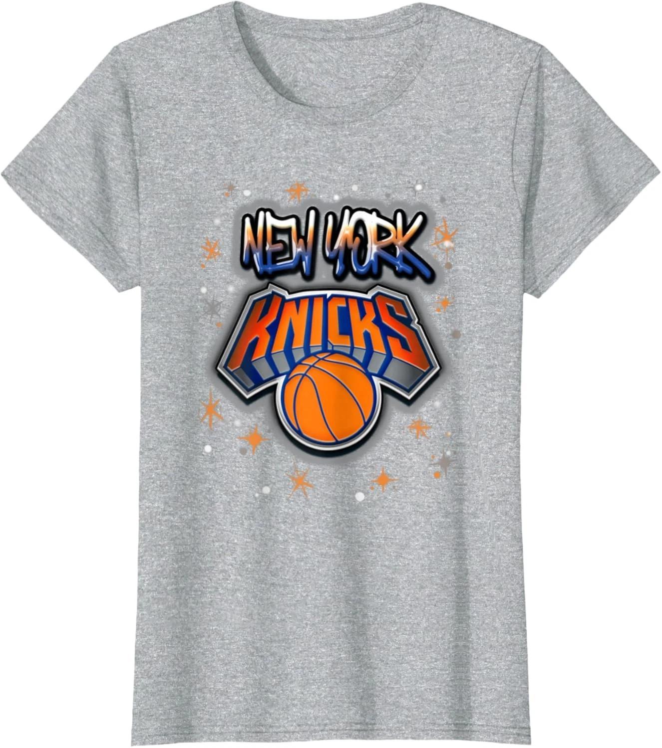 New York Knicks Airbrush Logo Ladies Crewneck T-Shirt XS