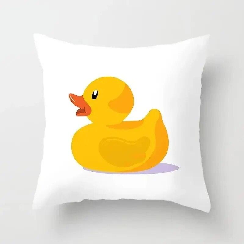 

Наволочка с принтом «Маленькая желтая утка и луна» для гостиной, дивана, спальни, детской комнаты, украшение для дома 40x40cm