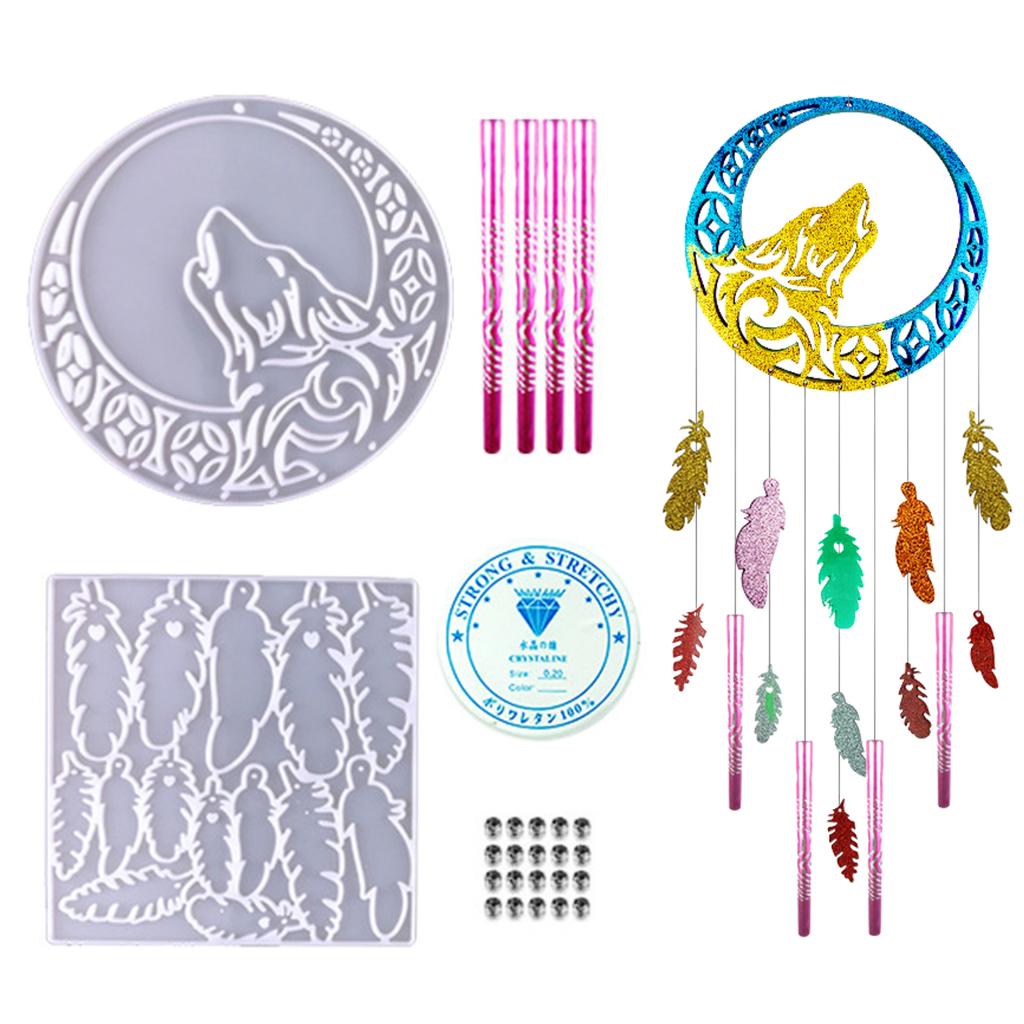 New Creative Silicone Resin Mold Dream Catcher Pendant Home Decoration Wall Hanging Ornament Silicone Molds Wolf Deer