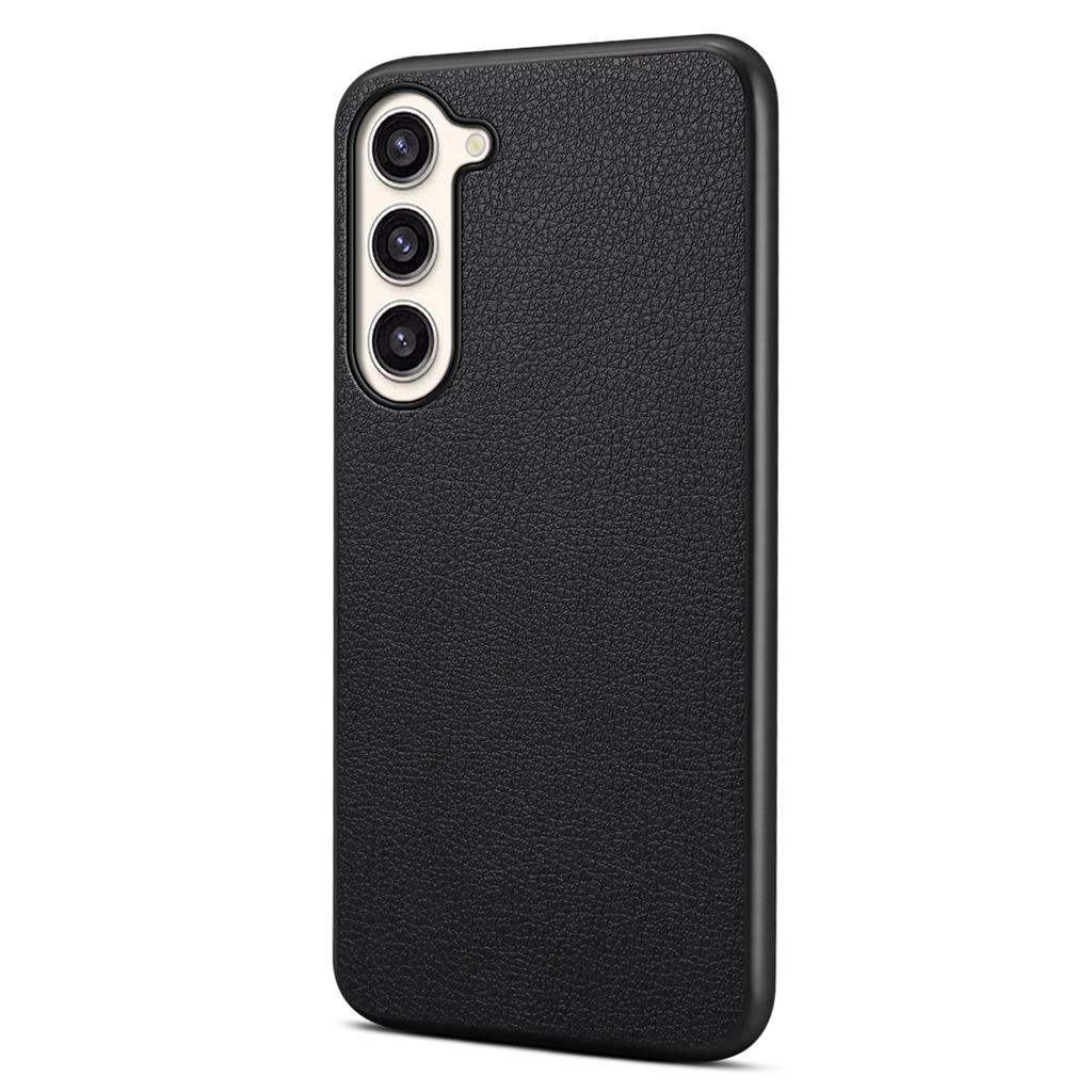 For Samsung Galaxy S23+ Slim Case Calf Texture PU+PC+TPU Phone Cover