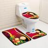 Christmas Bathroom Floor Mat Toilet Three-Piece Set