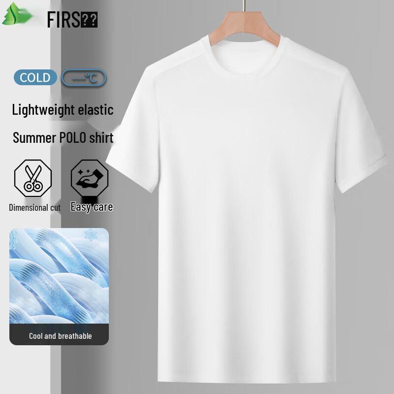 FIRS Men s Solid Color Round Neck Short Sleeve T-Shirt XL