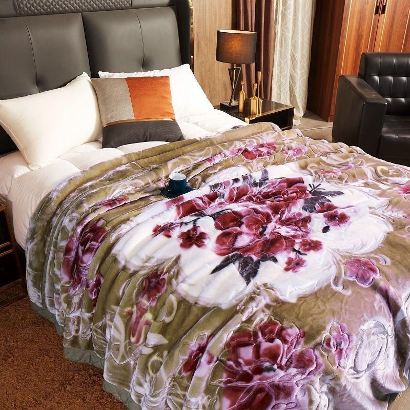 G5Z Double Layer Thickened Raschel Blanket - Cozy Autumn/Winter Quilt for Couples or Wedding Cover
