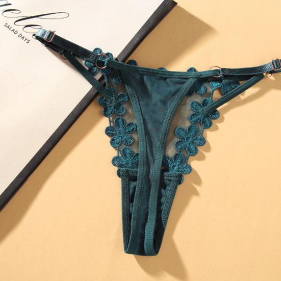 Women Panties High Cut Stretchy Super Soft Breathable Solid Color See-through Lace Sexy Ladies Tong G-string