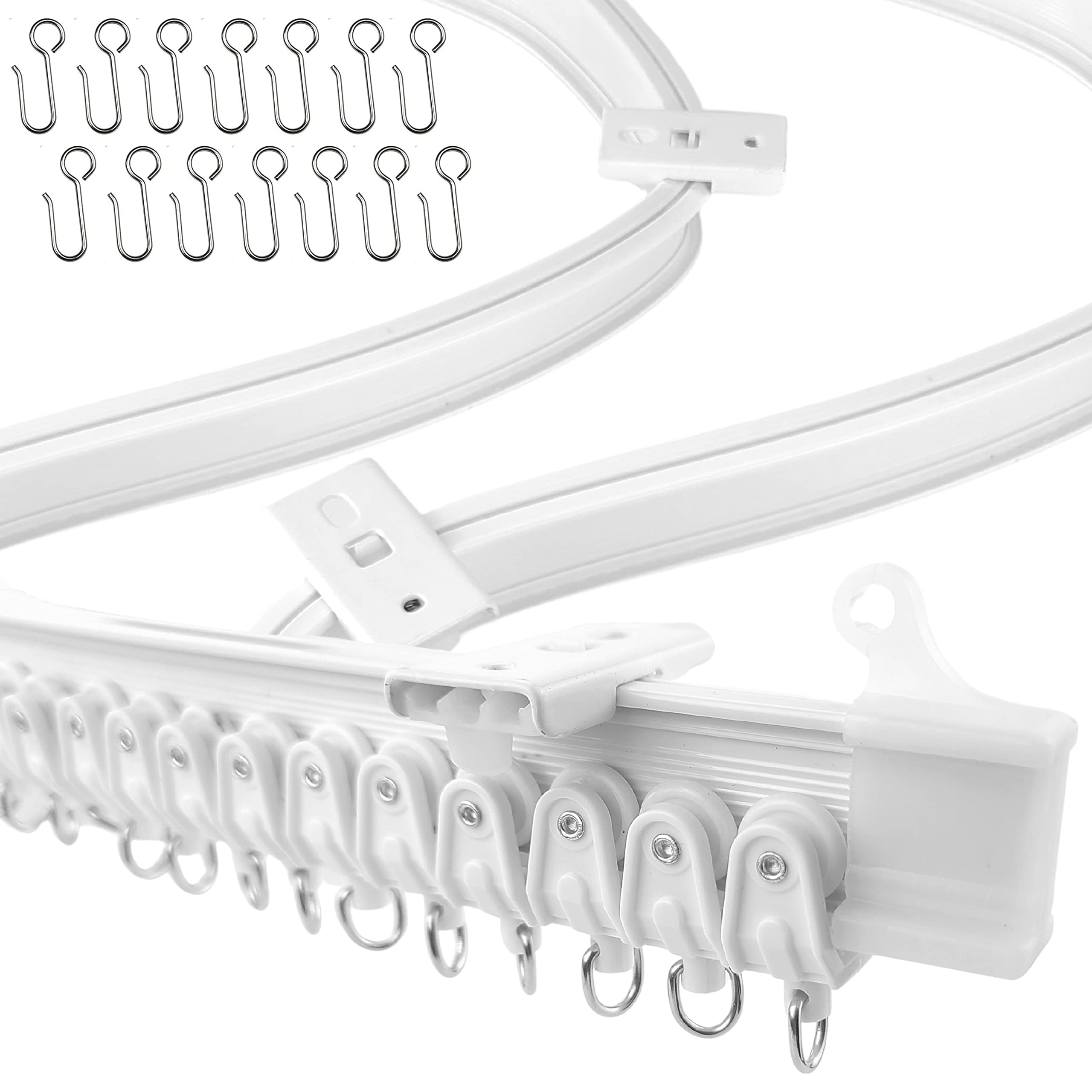 

UrbanRed Flexible Ceiling Curtain Track, 3 Meter, Ceiling Curtain Track, Hanging Room Divider, Ceiling Curtain Rod, Camper Curtain Track, White