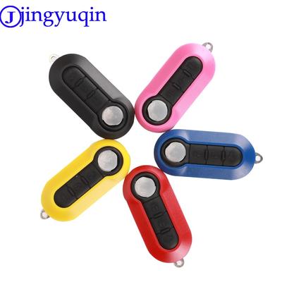 Jingyuqin 3 Button Flip Remote Key Case Shell Cover Housing For Fiat 500 Panda Punto Bravo Car Alarm Keyless Entry Fob