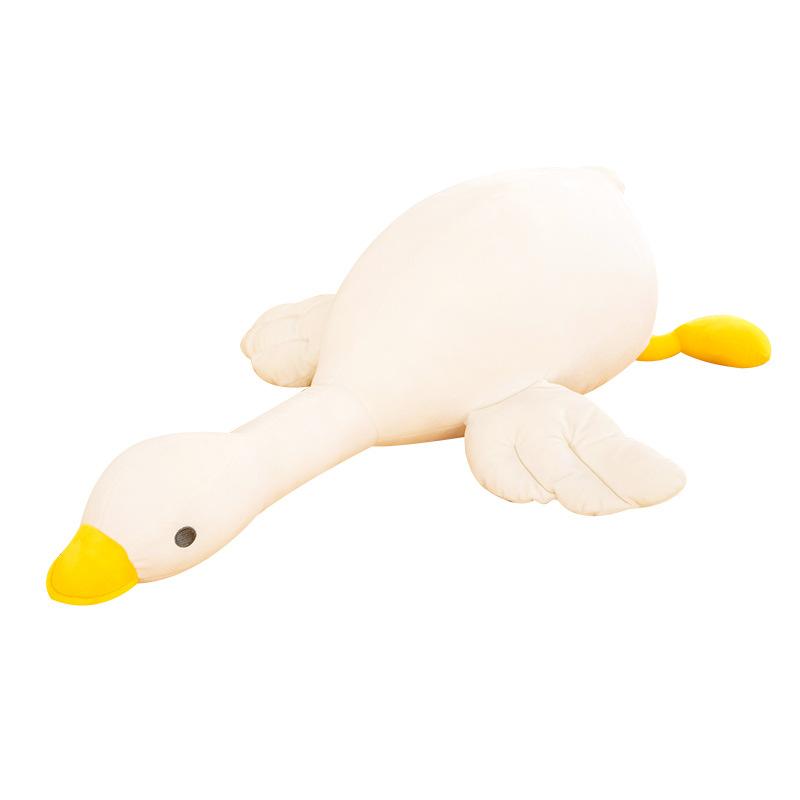 Big White Goose Plush Toy Cute Doll Bed Long Throw Pillow Bedside Sleeping Backrest Side Sleeping Pillow