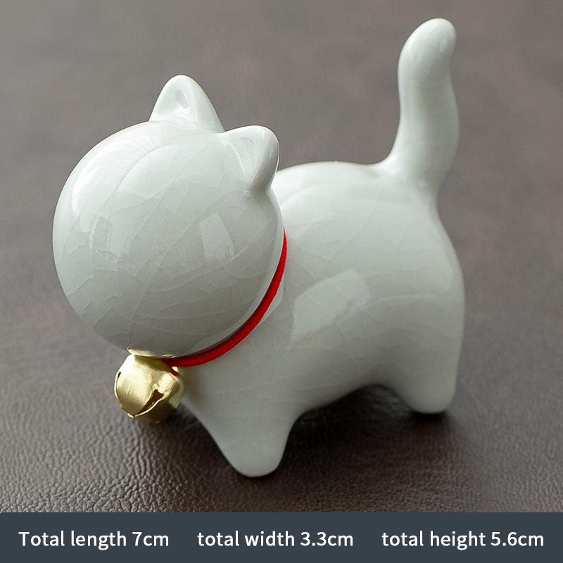 კრეატიული კერამიკა საყვარელი კნუტის ორნამენტი ცხოველის მიკრო ლანდშაფტი ჩაის შინაური ცხოველი შიდა სამაგიდო ორნამენტები ჩაის ნაკრების აქსესუარები ჩაის თამაში