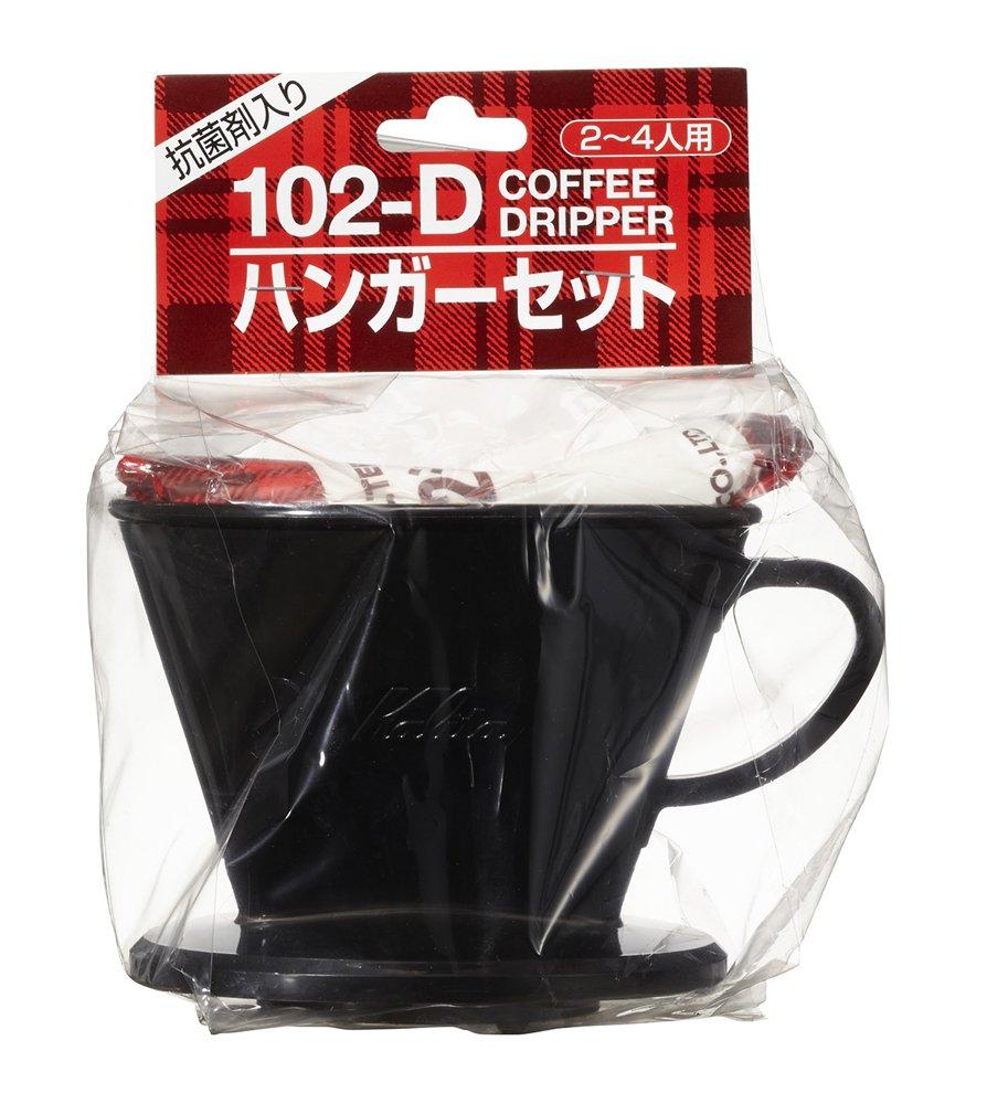 Kalita Coffee Dripper Hanger Set with Filter and Measuring Cup 10 x 102 Coffee Paper Measuring Servings Drip Coffee Equipment Coffee Gift for Respect чёрный