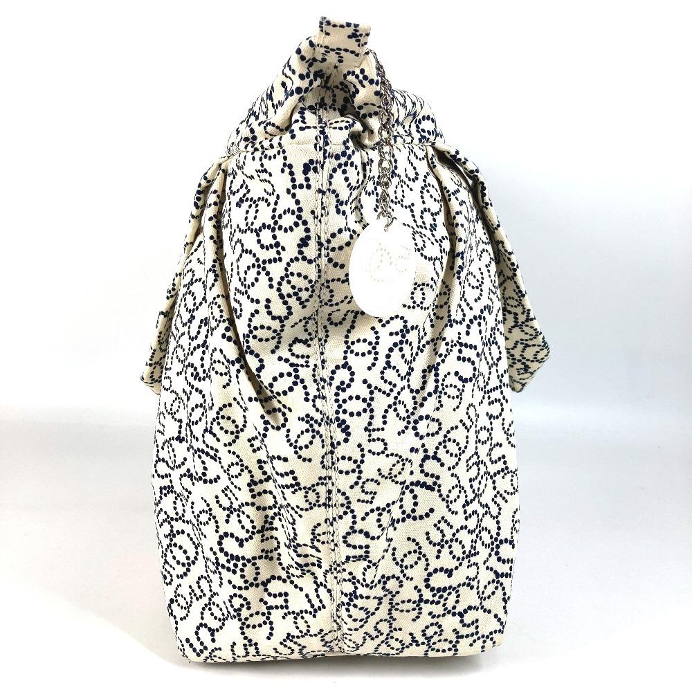 CHANEL Arabesque Bag Tote Bag Hand Bag Canvas White/Dark Navy Based
