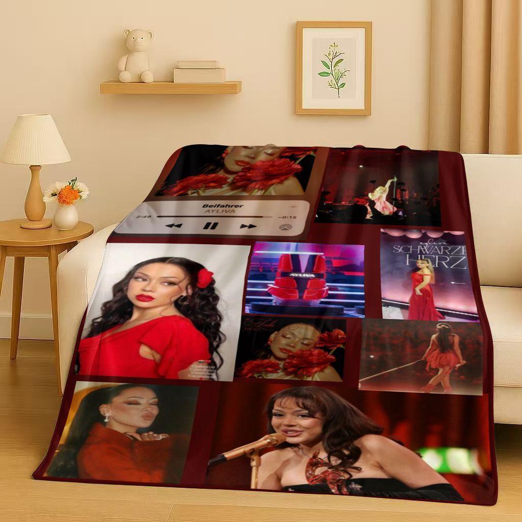 Fashion Pop Singer Ayliva Lieb Flannel Blanket,Ultra Soft Warm Plush Throw for Home Bedroom Bed Sofa Cover Kids Picnic Gift