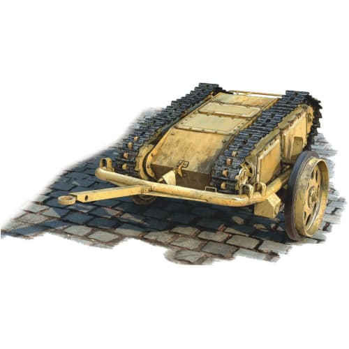 

Freedom Model Kit 1/16 Scale German Sd.Kfz.302 Goliath Light Explosive Transport Vehicle and Cart Set, Plastic Model Kit FRE16003, Molded in Color