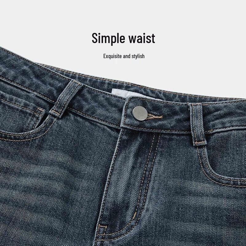 HLA Women's Mid-Waist Straight Cropped Jeans