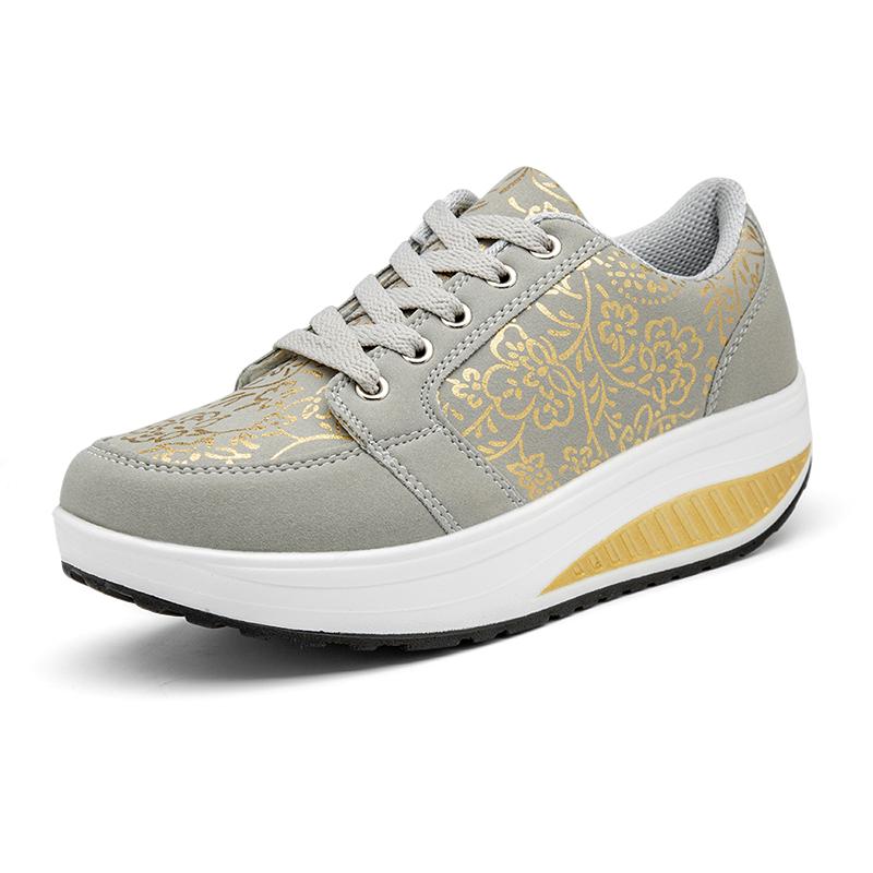 35-42 Women's Plus Size Fashionable Thick Sole Height Increasing Sports and Leisure Shoes Rocking Shoes